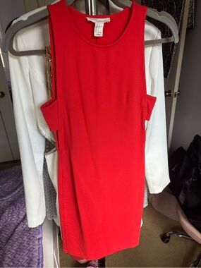 Bright Orange Sleeveless Shift Cutout Dress by Forever 21